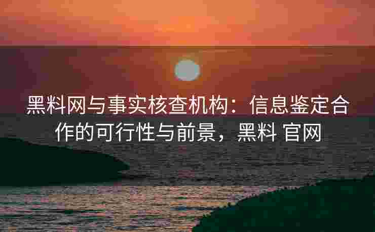 黑料网与事实核查机构:信息鉴定合作的可行性与前景,黑料 官网 黑料网与事实核查机构:信息鉴定合作的可行性与前景,黑料 官网